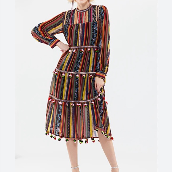 Chelsea & Theodore Dresses & Skirts - Chelsea & Theodore Colorful Striped Long Sleeve Dress